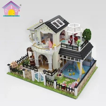 بيت دمى تصنعه بنفسك - بيت حديث مع حديقة